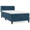 vidaXL Posteľn&yacute; r&aacute;m boxsping s matracom tmavomodr&yacute; 80x200 cm zamat