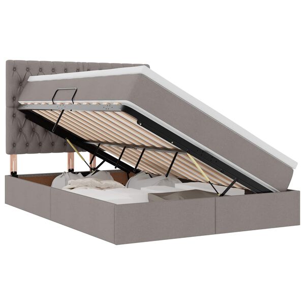 vidaXL Postel s &uacute;ložn&yacute;m prostorem a matrac&iacute; Sivohned&aacute; 140 x 190 cm