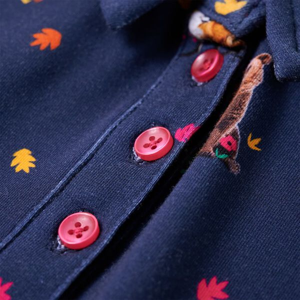 Detské šaty s dlhými rukávmi a šnúrkou námornícke 92