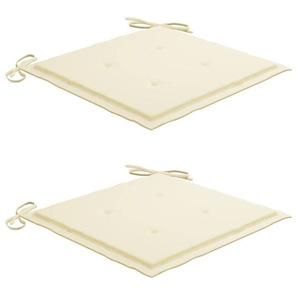 vidaXL Skladacie z&aacute;hradn&eacute; stoličky s podložkami 2 ks ak&aacute;ciov&yacute; mas&iacute;v