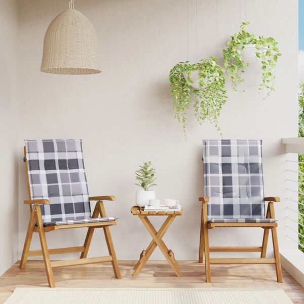 vidaXL Skl&aacute;pacie z&aacute;hradn&eacute; stoličky a podložky 2 ks t&iacute;kov&yacute; mas&iacute;v