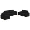 vidaXL Pohovka 3 pcs Čierna 221 x 80 x 80 cm Ľanov&aacute; zmes