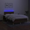 vidaXL Boxspring posteľ s matracom a LED tmavohned&aacute; 120x190 cm l&aacute;tka
