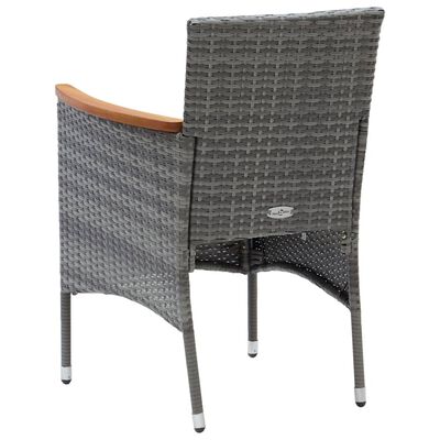 vidaXL Záhradné jedálenské stoličky 4 ks sivé polyratanové