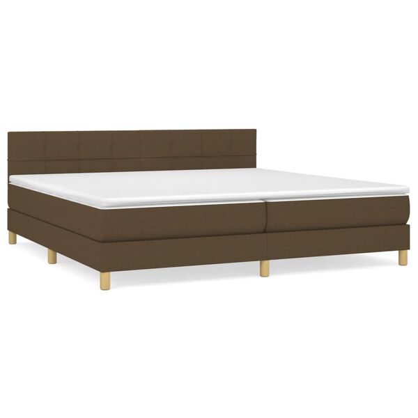 vidaXL Boxspring posteľ s matracom tmavohned&aacute; 200x200 cm l&aacute;tka
