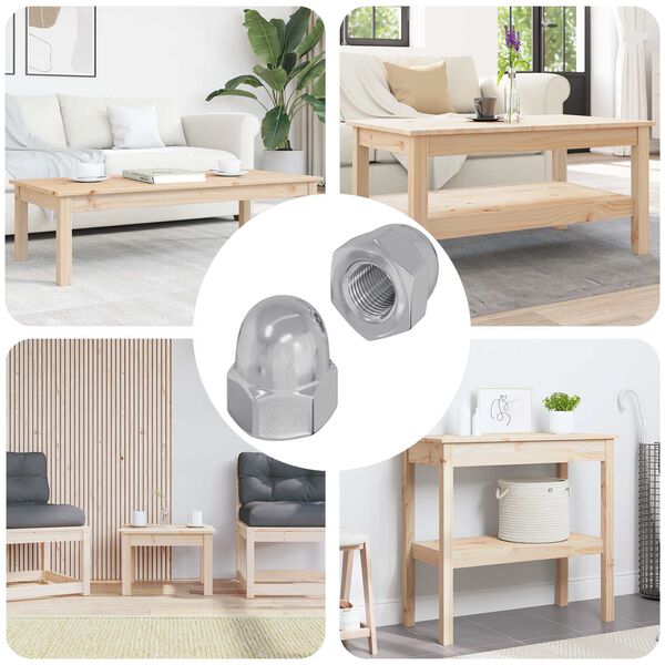 vidaXL Žal&uacute;dkov&eacute; matice 2 pcs Strieborn&aacute; 12,8 x 12,8 x 6,5 cm Oceľ