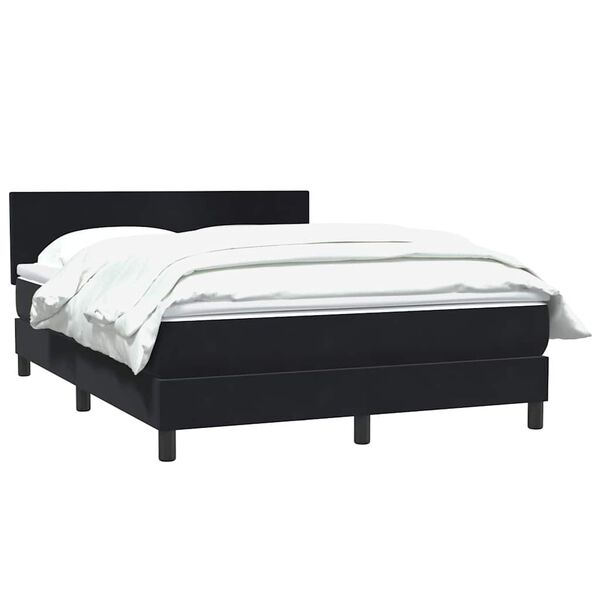 vidaXL Posteľn&yacute; r&aacute;m boxspring s matracom čierny 160x210 cm zamat