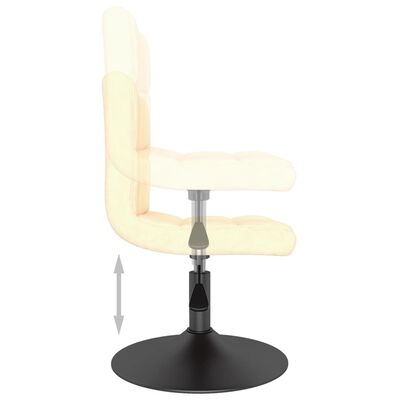 vidaXL Otočná barová stolička krémová zamatová
