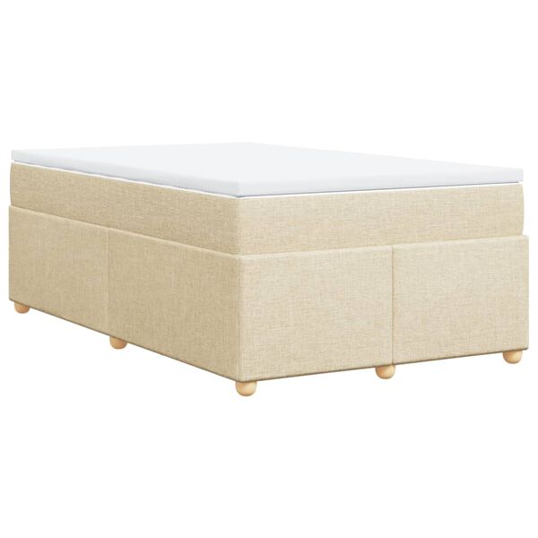 vidaXL Boxspring posteľ s matracom kr&eacute;mov&aacute; 120x190 cm l&aacute;tka