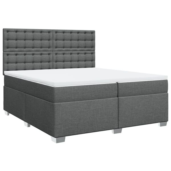 vidaXL Boxspring posteľ s matracom tmavosiv&aacute; 200x200 cm l&aacute;tka