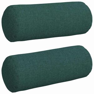 vidaXL Podložkov&eacute; vank&uacute;&scaron;e 2 pcs Tmavozelen&aacute; &Oslash; 15 x 40 cm l&aacute;tka
