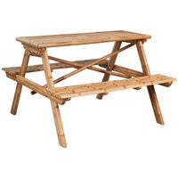 vidaXL Piknikový stôl 115x115x81 cm bambus