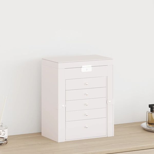 VidaXL &Scaron;perkovnica 6-vrstvov&aacute; s zrkadlom uzamykateľn&eacute; biela