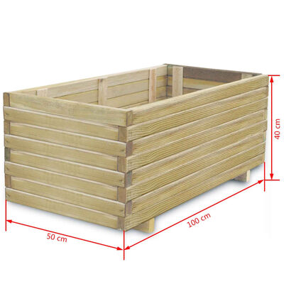 vidaXL Vyvýšený záhon 100x50x40 cm, drevo, obdĺžnikový