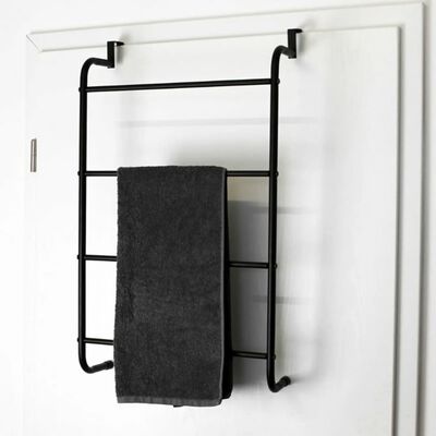 Bathroom Solutions Závesný dverový vešiak na uteráky kov čierny
