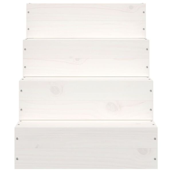 vidaXL Schody pre domáce zvieratá biele 40x49x47 cm masívna borovica