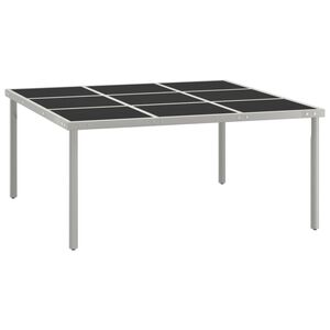 vidaXL Z&aacute;hradn&yacute; jed&aacute;lensk&yacute; st&ocirc;l 170x170x74,5 cm sklo a oceľ