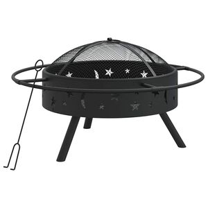 vidaXL Prenosn&eacute; ohnisko s kut&aacute;čom 70 cm XXL oceľ