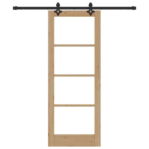 vidaXL Posuvné dvere ORKDAL Prírodná a čierna 78 x 202 cm