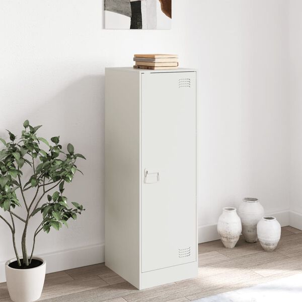 vidaXL Komoda biela 34,5x39x107 cm oceľ