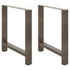vidaXL Nohy k jed&aacute;lensk&eacute;mu stolu, pr&iacute;rodn&aacute; oceľ, 2 ks, 80 x (72-73) cm, oceľ