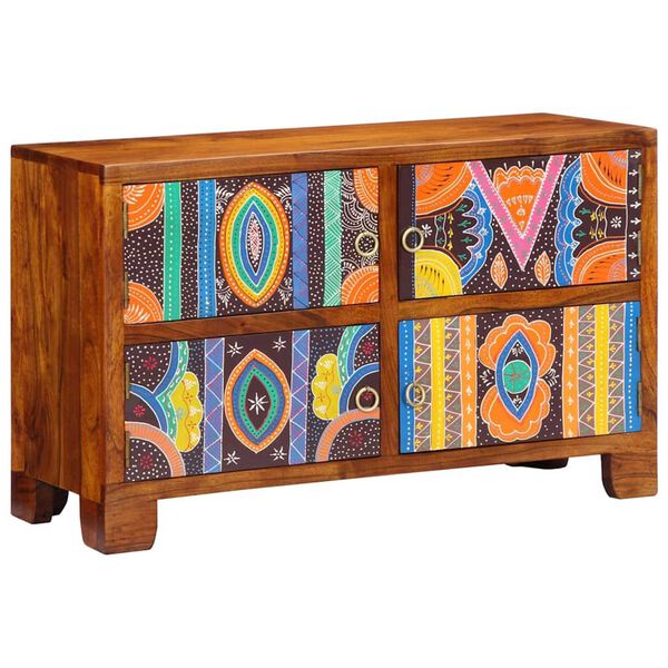 vidaXL Skriňa na topánky Hnedá 90 x 35 x 55 cm Akáciový masív