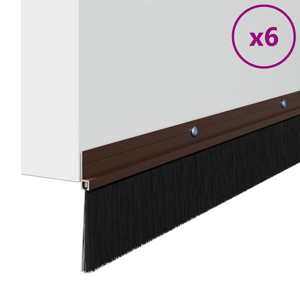 vidaXL Kefkov&eacute; tesnenia na dvere s mont&aacute;žou na skrutky 6 pcs Hned&aacute;