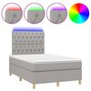 vidaXL Posteľ boxsping s matracom a LED bledosiv&aacute; 120x200 cm l&aacute;tka