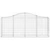 vidaXL Oblúkové gabionové koše 3 ks 200x30x80/100cm pozinkované železo
