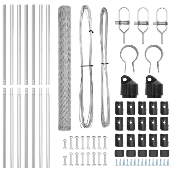 vidaXL Stĺp na plot. Strieborn&aacute; 10 x 1,5 m (25 mm oka) Oceľ