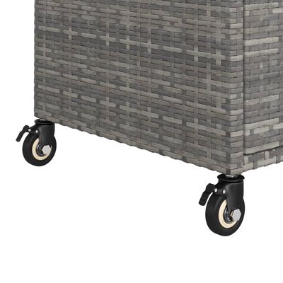 vidaXL Barový vozík so zásuvkou sivý 100x45x97 cm polyratan