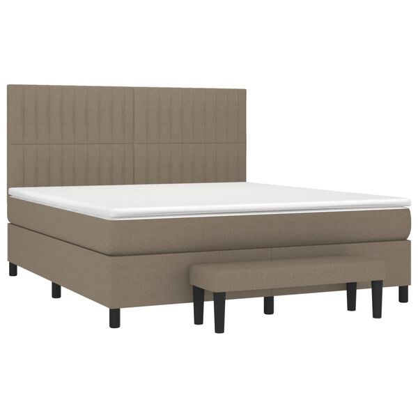 vidaXL Posteľn&yacute; r&aacute;m boxspring s matracom sivohned 160x200 cm l&aacute;tka