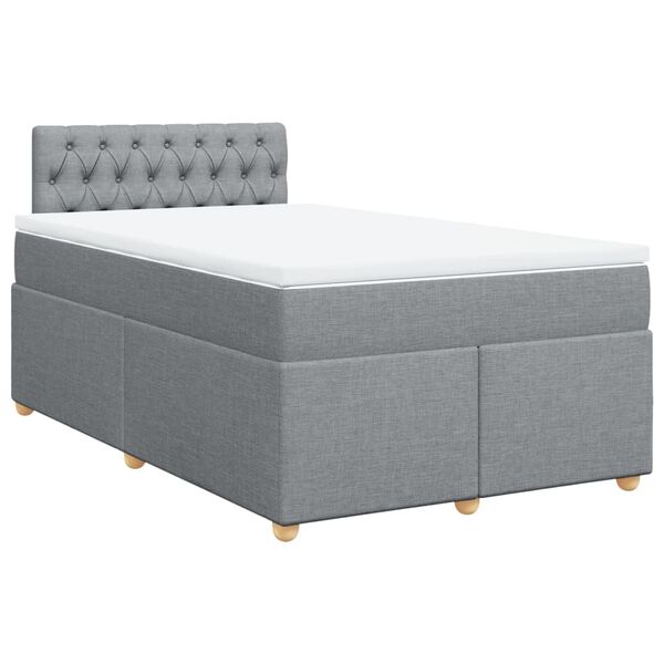 vidaXL Boxspring posteľ s matracom bledosiv&aacute; 120x190 cm l&aacute;tka