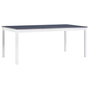 vidaXL Jed&aacute;lensk&yacute; st&ocirc;l, biely a siv&yacute; 180x90x73 cm, borovicov&eacute; drevo