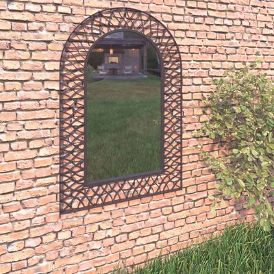 vidaXL Záhradné zrkadlo klenuté 50x80 cm čierne