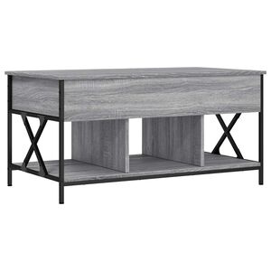 vidaXL Konferenčn&yacute; stol&iacute;k siv&yacute; sonoma 100x55x50 cm kompoz. drevo a kov