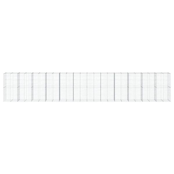 vidaXL Gabiónový kôš s krytom 1200x100x200 cm pozinkované železo