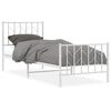 vidaXL Kovov&yacute; r&aacute;m postele s predn&yacute;m a zadn&yacute;m čelom biely 80x200 cm