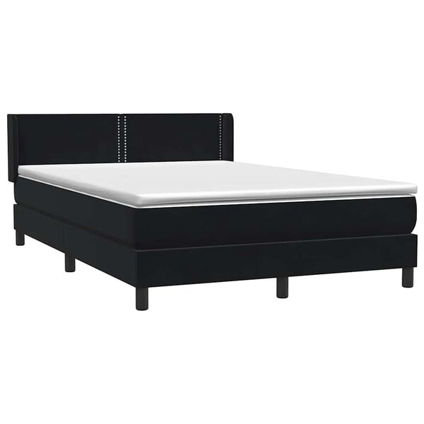 vidaXL Posteľn&yacute; r&aacute;m boxspring s matracom čierny 160x210 cm zamat
