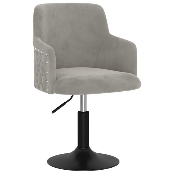 vidaXL Otočn&aacute; jed&aacute;lensk&aacute; stolička bledosiv&aacute; zamatov&aacute;