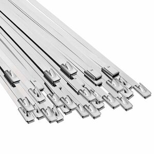 vidaXL Viazac&iacute; p&aacute;s na k&aacute;ble 50 ks 4,6 x 450 mm Strieborn&aacute;