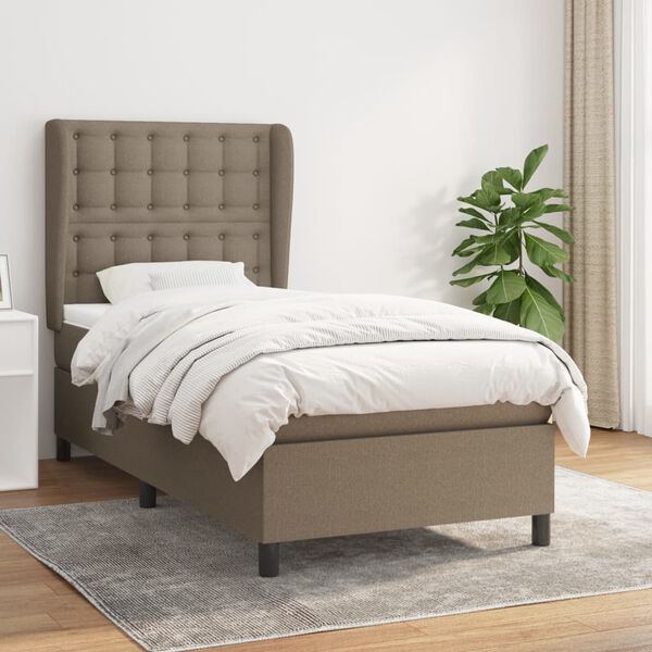 vidaXL Boxspring posteľ s matracom sivohned&yacute; 100x200 cm l&aacute;tka