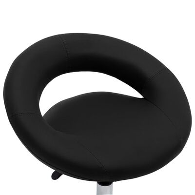 vidaXL Pracovná stolička na kolieskach, čierna, umelá koža