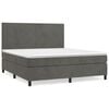 vidaXL Posteľn&yacute; r&aacute;m boxspring s matracom tmavosiv&yacute; 160x200 cm zamat