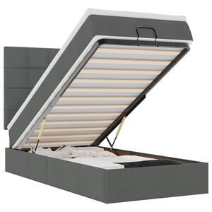 vidaXL Osmansk&yacute; r&aacute;m postele s matracom tmavosiv&aacute; 90x190 cm l&aacute;tka