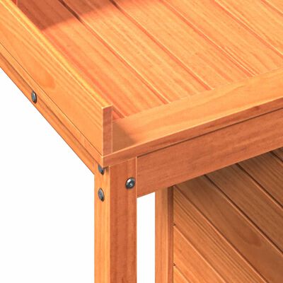 vidaXL Stôl na presádzanie s policami hnedý 82,5x50x109,5 cm borovica