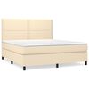 vidaXL Posteľn&yacute; r&aacute;m boxspring s matracom kr&eacute;mov&yacute; 160x200 cm l&aacute;tka