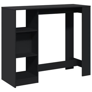 vidaXL Barov&yacute; st&ocirc;l s policami čierny 124x46x103,5 cm kompozitn&eacute; drevo