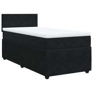 vidaXL Posteľn&yacute; r&aacute;m boxspring s matracom čierny 90x200 cm zamat