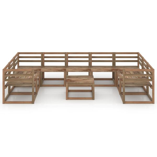 vidaXL 10-dielna z&aacute;hradn&aacute; sedacia s&uacute;prava hned&aacute; impregnovan&aacute; borovica